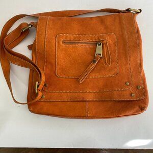 Marco Buggiani Orange Italian Leather Crossbody Bag Purse